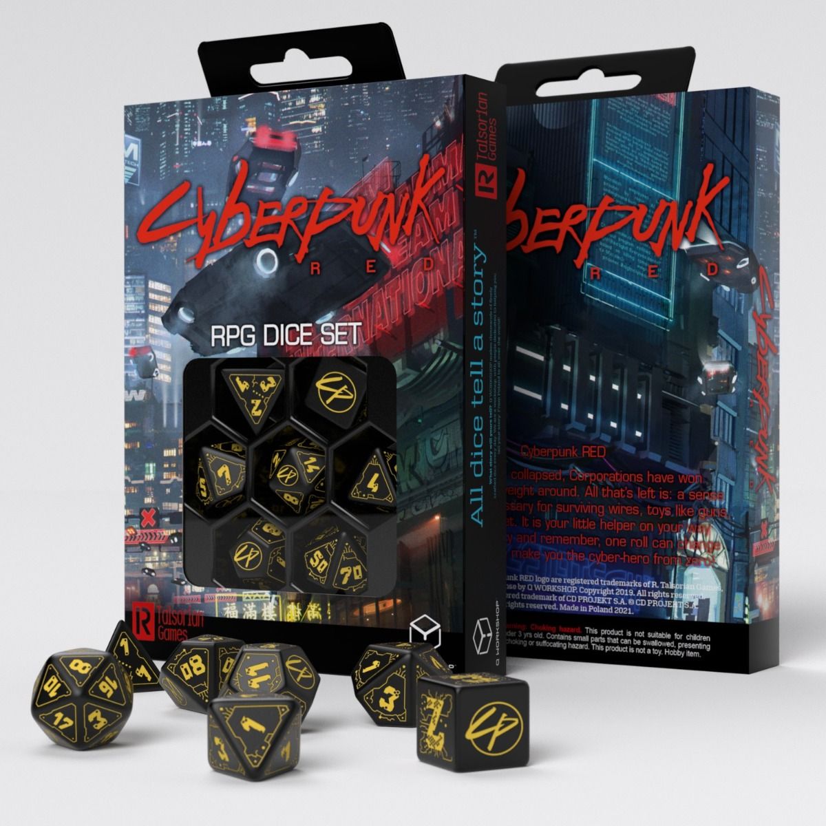Q Workshop : Cyberpunk Red Dice Set - Wet Work Dice Set 7