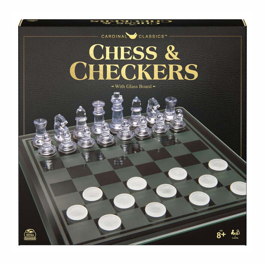 Chess and Checkers Set Glass