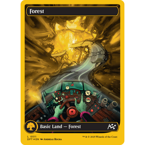 Card Single : Forest (0511) (First-Place Foil) [Aetherdrift] IN-STORE PURCHASE ONLY