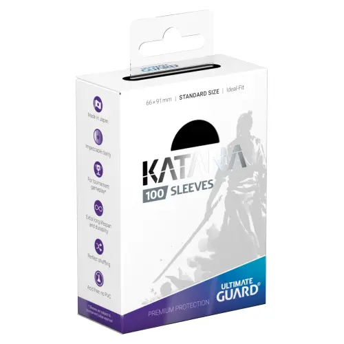 Ultimate Guard : Katana Sleeves - Black (66mm x 91mm) (100 Sleeves Per Pack)