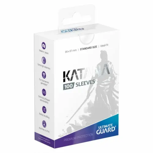 Ultimate Guard : Katana Sleeves - Transparent (66mm x 91mm) (100 Sleeves Per Pack)