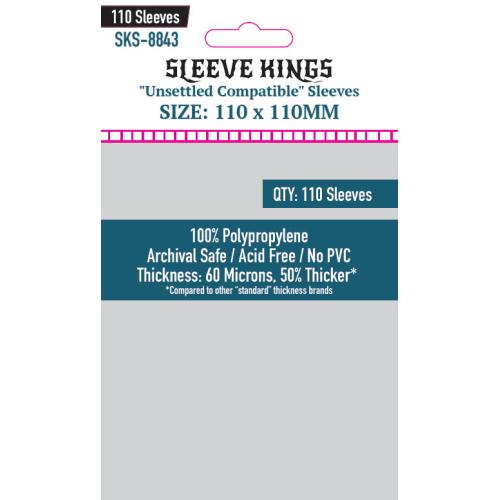 Sleeve Kings : Board Game Sleeves "Unsettled Compatible" Sleeves (110mm x 110mm) (110 Sleeves per Pack)