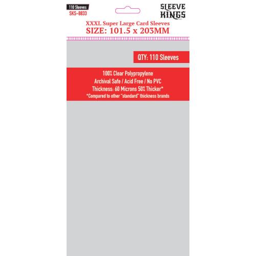 Sleeve Kings : Board Game Sleeves XXXL Super Large Card (101.5mm x 203mm) (110 Sleeves Per Pack)