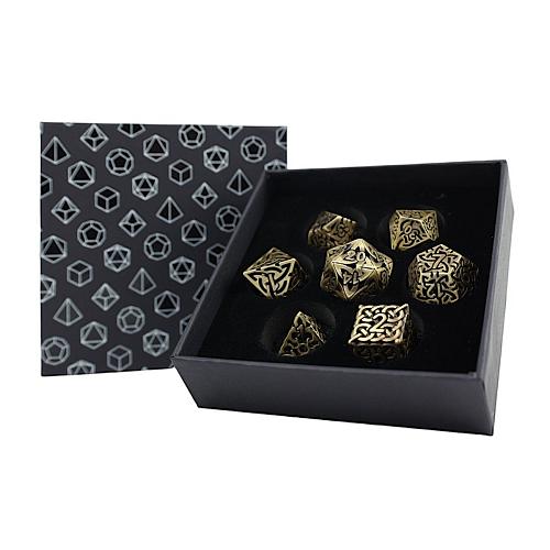Dice RPG Set : Hollow Celtic - Tarnished Gold