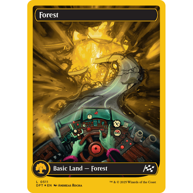 Card Single : Forest (0511) (First-Place Foil) [Aetherdrift] IN-STORE PURCHASE ONLY