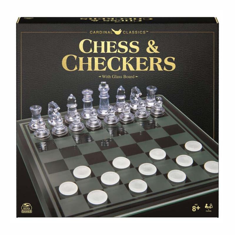 Chess and Checkers Set Glass